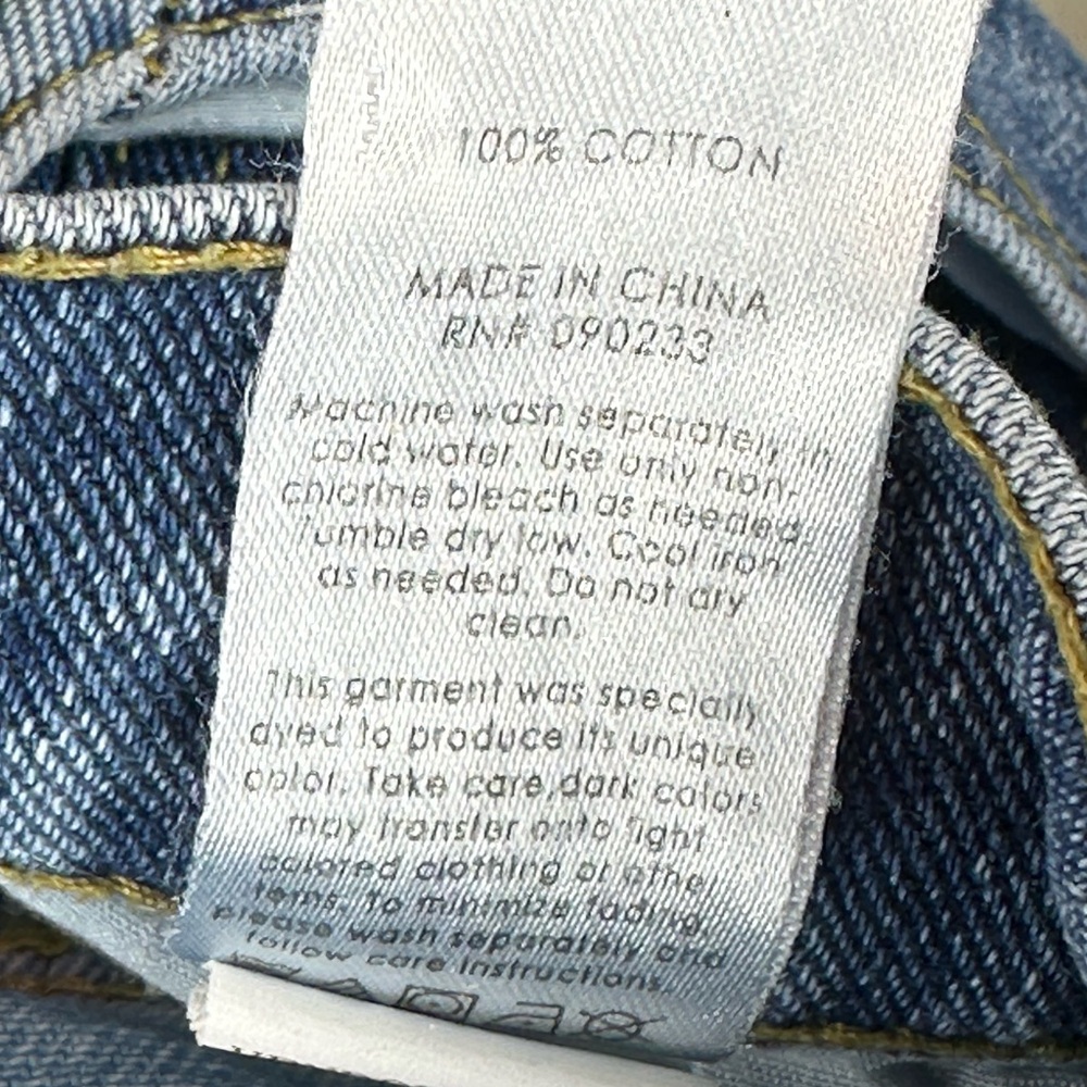 PacSun high-rise straight leg jeans size 30 two tone butterfly distressed hem - Picture 12 of 14